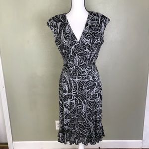 Glamour NWT Black Gray Print Sleeveless Dress 10